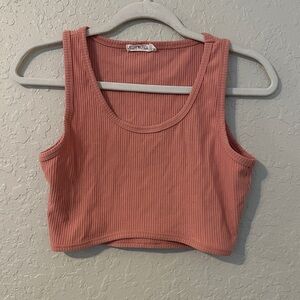 Mauve Ribbed Crop Top r